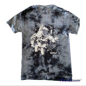 Astronaut Tie Dyed Gray & Black Tee Shirt, Size: Small or Child “S / CH”